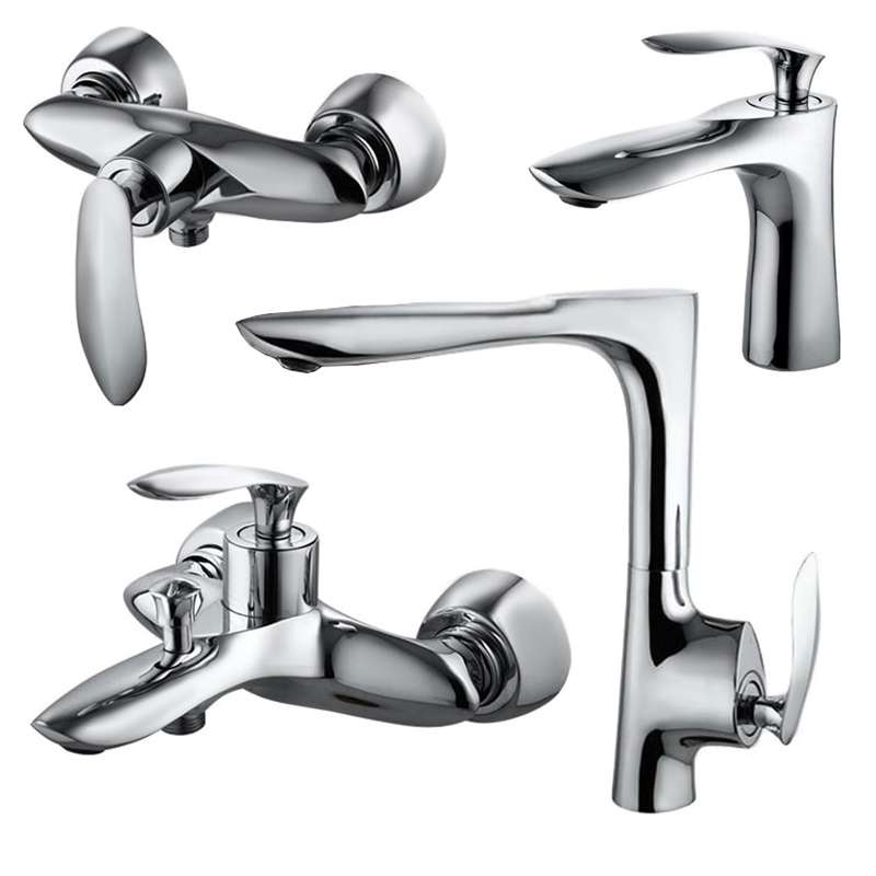 ست کامل شیرآلات البرز روز مدل کلودی رنگ کروم و استیل مات و طلایی