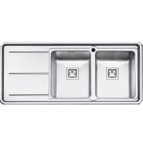 سینک ظرفشویی پرنیان مدل PS1225 توکار دو لگن استیل