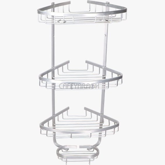 قفسه حمام اطلس کنج سه طبقه آلومینیومی