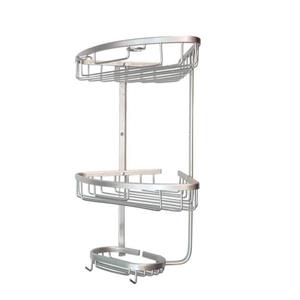 قفسه حمام اطلس مدل کنج ۲ طبقه آلومینیومی